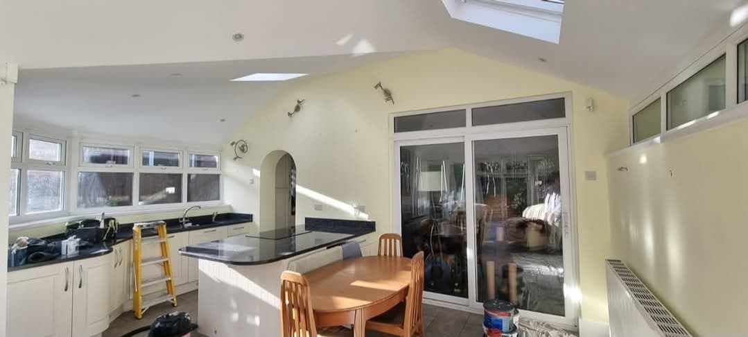 Completed kitchen-conservatory extension